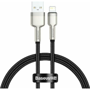 BASEUS CAFULE USB-A TO LIGHTNING CABLE METAL SERIES 18W 2.4A 0.25M BLACK CALJK-01
