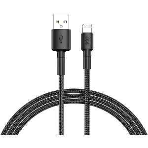 QCY USB-A TO LIGHTNING 20 21.6W BRAIDED WIRE CABLE FAST CHARGING & DATA 60W TPE+ HIGH DENSIDY 1.2M