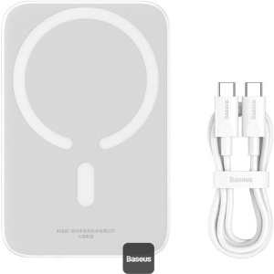 BASEUS MAGNETIC MINI WIRELESS POWERBANK MAGSAFE 6000MAH 20W WHITE