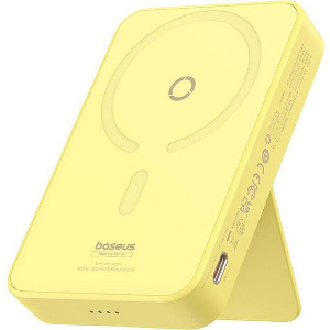 BASEUS POWERBANK 5000MAH MAGPRO MAGNETIC BRACKET WIRELESS CHARGING 20W LEMON YELLOW