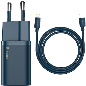 BASEUS SUPER SI QUICK CHARGER 1C 20W + CABLE TYPE-C TO LIGHTNING 1M BLUE