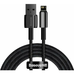BASEUS TUNGSTEN GOLD USB-A TO LIGHTNING CABLE 20W 2.4A 2M BLACK CALWJ-A01