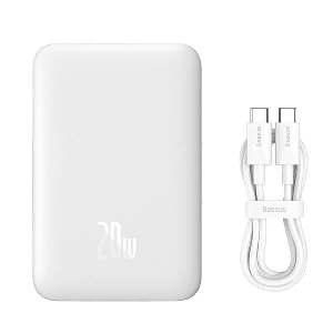 BASEUS WIRELESS POWERBANK MINI 10000MAH 20W MAGNETIC MAGSAFE WHITE