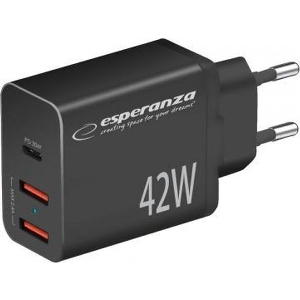 ESPERANZA EZC106K QUICK POWER CHARGER 42W USB-C PD 30W / 2X USB-A 12W