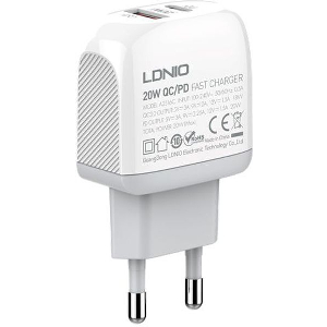 LDNIO 2316C WALL CHARGER 20W QC/PD USB-A, USB-C