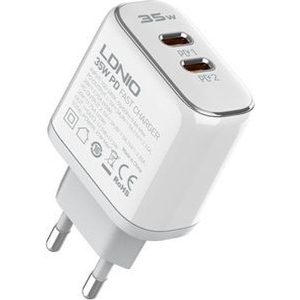 LDNIO 2528C WALL CHARGER 35W QC/PD 2 X USB-C ΜΕ ΚΑΛΩΔΙΟ USB-C 1M