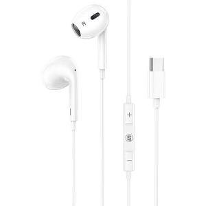 LAMTECH TYPE-C MOBILE EARPHONES WITH MICROPHONE WHITE LAM020939