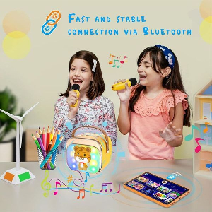 LAMTECH BT5.4 RGB KID KARAOKE SPEAKER YELLOW WITH MIC TIGRONIE LAM980237