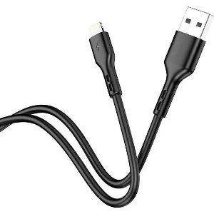 LAMTECH CHARGING & DATACABLE LIGHTNING 1M BLACK LAM444519