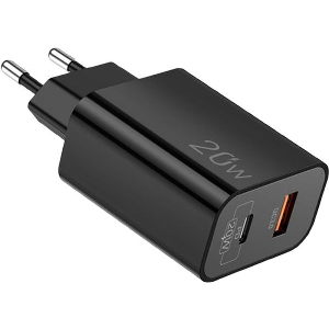 LAMTECH CHARGER USB QC3.0/TYPE-C 20W BLACK LAM114420