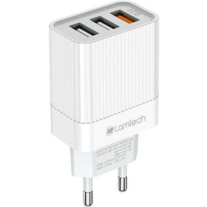 LAMTECH WALL QUICK CHARGER QC3.0 2X2.1A LAM021004