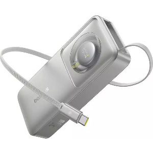 POWER BANK BASEUS FREE2PULL 10000MAH 30W TYPE-C CABLE GREY