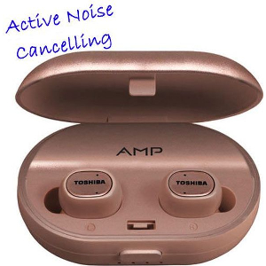 TOSHIBA AUDIO ANC WIRELESS BT STEREO SWEAT RESISTANT EARBUDS WITH MIC ROSE GOLD RZE-BT900EKPN