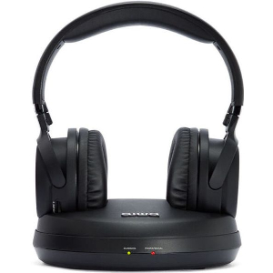 AIWA WIRELESS STEREO TV RF HEADPHONE SYSTEM BLACK WHF-930D