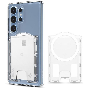 SPIGEN ULTRA HYBRID WALLET MAGSAFE CRYSTAL CLEAR FOR SAMSUNG GALAXY S25 SERIES