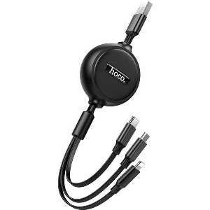 HOCO USB-A TO LIGHTNING / MICROUSB / USB-C CHARGING CABLE X75 3IN1 18W 2.4A 1M BLACK