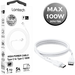 LAMTECH CABLE TYPE C TO TYPE C 100W FAST CHARGE 1M LAM023657