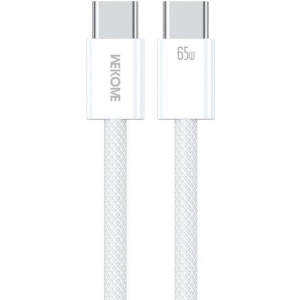 CHARGING CABLE WK 65W TYPE-C/TYPE-C WHITE 1M WDC-21