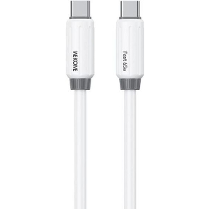 CHARGING CABLE WK 65W TYPE-C/TYPE-C WHITE 1M WDC-28