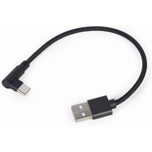 CABLEXPERT ANGLED USB TYPE-C CHARGING & DATA CABLE 0.2M BLACK CC-USB2-AMCML-0.2M