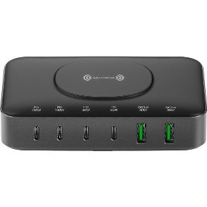 4SMARTS 7IN1 GAN CHARGING STATION 100W + QI WIRELESS BLACK/GREY