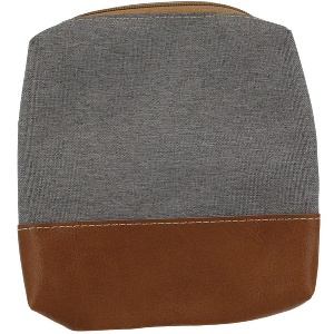 4SMARTS PACKING POUCH LEATHER AND FABRIC SLIM 13X13X2 CM GREY/COGNAC