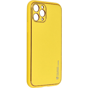 FORCELL LEATHER BACK COVER CASE FOR IPHONE 11 PRO 5,8 YELLOW