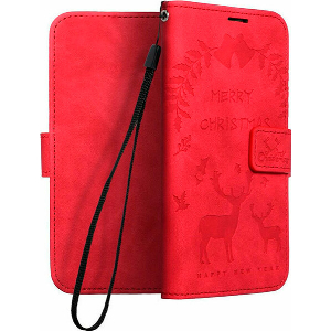 FORCELL MEZZO BOOK CASE FOR IPHONE 13 REINDEERS RED