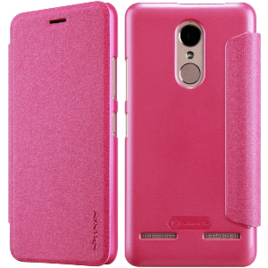 NILLKIN SPARKLE LEATHER FLIP CASE FOR LENOVO K6 POWER PINK