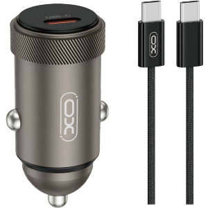 XO CC70 UNIVERSAL ΦΟΡΤΙΣΤΗΣ ΑΥΤΟΚΙΝΗΤΟΥ USB-C ΚΑΙ ΜΕ ΑΠΟΣΠΩΜΕΝΟ ΚΑΛΩΔΙΟ ΣΕ ΓΚΡΙ ΧΡΩΜΑ
