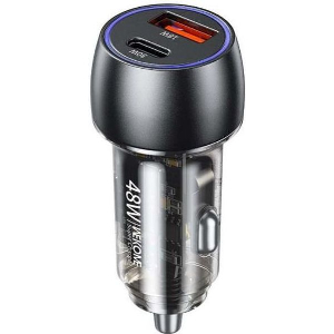 CAR CHARGER WK 48W PD+USB QC 3.0 BLACK WP-C53