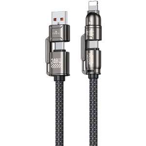 CHARGING CABLE 4 IN 1 WK 240W USB/TYPE-C TO I6/TYPE-C BLACK 1.2M WDC-50