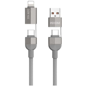 CHARGING CABLE 4 IN 1 WK 240W USB/TYPE-C TO I6/TYPE-C GREY 1M WDC-48