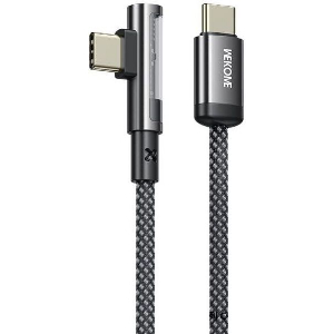 CHARGING CABLE WK 65W PD TYPE-C/TYPE-C BLACK 1M WDC-43