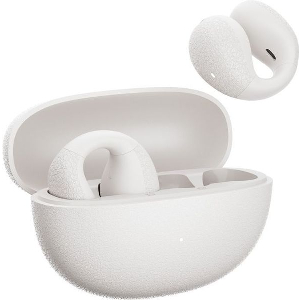 QCY CROSSKY C10 WHITE OPEN EAR TPU EARCLIP, IPX5 CALL NOISE REDUCTION BT 5.4 EARBUDS 30H