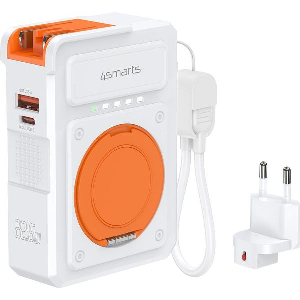 4SMARTS 6IN1 HYBRID CHARGER WIRELESS POWER BANK 10000MAH WHITE