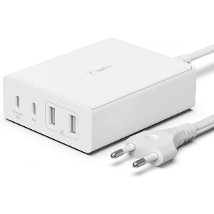 BELKIN WCH010VFWH BOOSTCHARGE PRO 4-PORT USB TYPE-C & TYPE-A GAN LAPTOP AND DEVICE CHARGER 108W