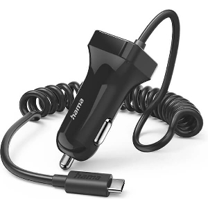 HAMA 201609 CAR CHARGER WITH USB-C CONNECTION, 12 W, 1.0 M, BLACK