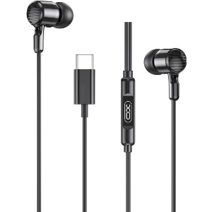 XO EP81 ΕΝΣΥΡΜΑΤΑ IN-EAR ΜΕΤΑΛΛΙΚΑ ΑΚΟΥΣΤΙΚΑ ΜΕ ΜΙΚΡΟΦΩΝΟ ΚΑΙ ΒΥΣΜΑ USB-C ΣΕ ΜΑΥΡΟ ΧΡΩΜΑ
