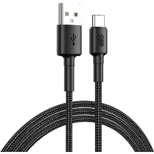 QCY USB-A TO TYPE-C BRAIDED WIRE CABLE FAST CHARGING & DATA, 60W TPE+ HIGH DENSIDY 1,2M