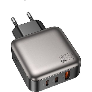 LAMTECH THREE PORTS GAN CHARGER PD45W GREY LAM980435