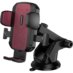 LAMTECH MULTI-ANGLE CLAMPING CAR HOLDER FOR SMARTPHONES UP TO 7' BLACK/RED LAM980558