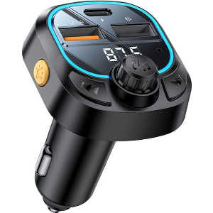 YESIDO Y70 FM TRANSMITTER AND CAR CHARGER BLACK