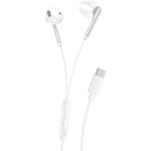 XO EP66 ΕΝΣΥΡΜΑΤΑ CRESCENT ΑΚΟΥΣΤΙΚΑ ΜΕ ΜΙΚΡΟΦΩΝΟ ΚΑΙ ΒΥΣΜΑ USB-C ΣΕ ΛΕΥΚΟ ΧΡΩΜΑ