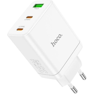 HOCO N33 35W 3A MULTI WALL CHARGER 2X TYPE-C + USB WHITE