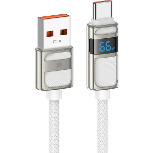 LAMTECH USB TO TYPE-C 5A HIGH POWER DISPLAY CHARGE & DATA CABLE 66W 1.2M WHITE LAM980671