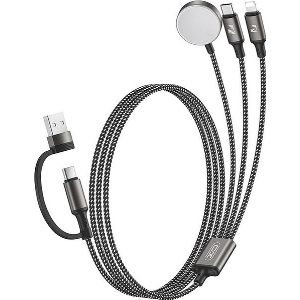 XO CX040 USB-A/USB-C TO WATCH CHARGER + 100W - C PORT CABLE + 12W APPLE PORT CABLE