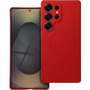 SILICONE MAG COVER CASE COMPATIBLE WITH MAGSAFE FOR SAMSUNG S25 ULTRA RED