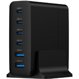 GEMBIRD 6-PORT 75W GAN USB FAST C HARGER BLACK TA-UC-2A4C-PD75-01-BK