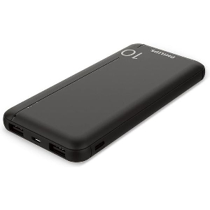 PHILIPS DLP1810CB/GRS POWER BANK 10000 MAH 2XUSB-A & USB-C SLIM ΜΑΥΡΟ